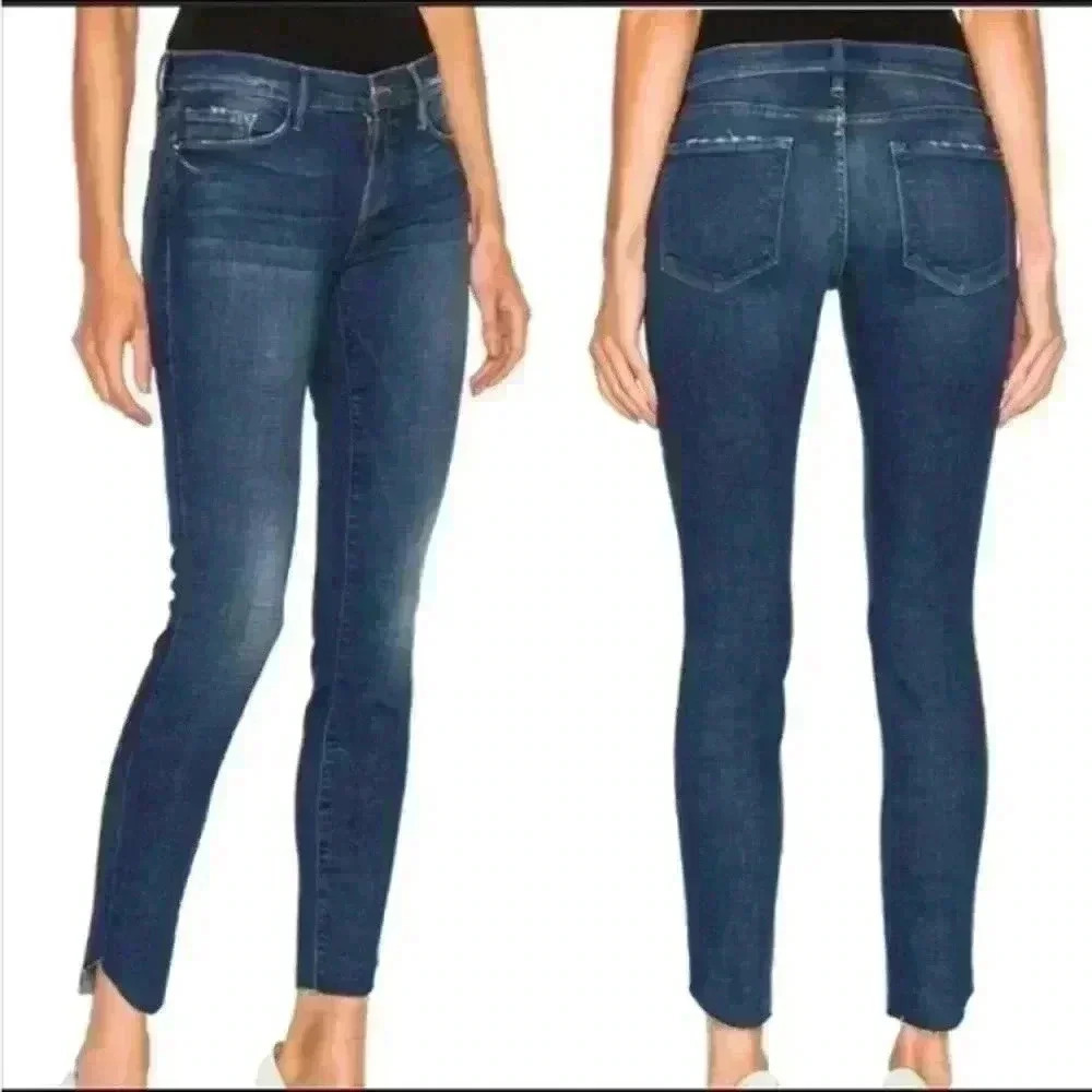 Frame Le Skinny de Jeanne Raw Cut out Hem Crop Jeans